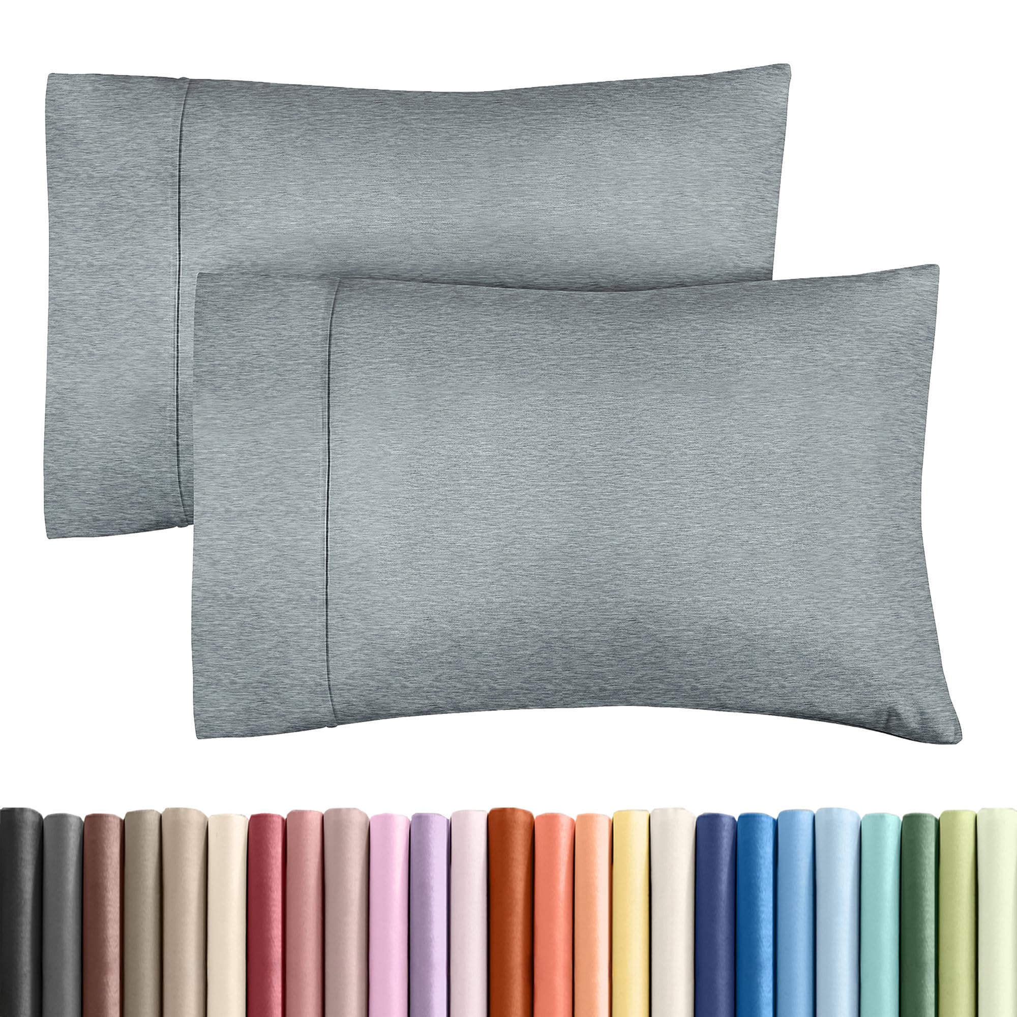 Photo 1 of King Pillow Cases Set of 2 - Ultra Soft Hotel Quality Pillowcase Covers - Comfy, Cozy & Wrinkle Free - Shrinkage and Fade Resistant - Machine Washable Pillow Protectors - 2 Piece Set - Heathered Blue