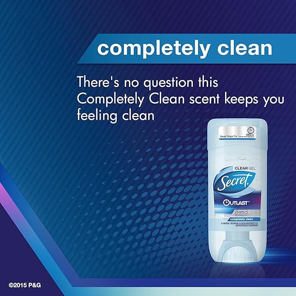 SECRET OUTLAST XTEND COMPLETELY CLEAN CLEAR GEL ANTIPERSPIRANT & DEODORANT TWIN PACK – 5.2OZ