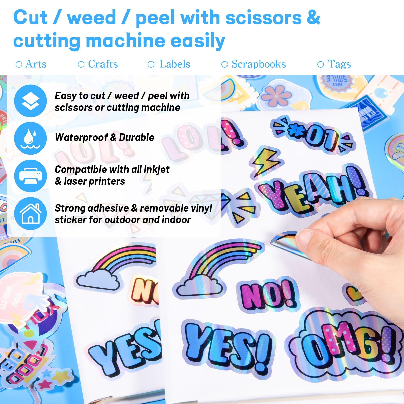TECKWRAP Printable Vinyl Sticker Paper for Inkjet