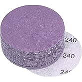 uxcell 30Pcs 3-Inch Purple Sanding Discs 240 Grits Hook and Loop Professional Aluminum Oxide Sand Paper Wet Dry Polish for Wo