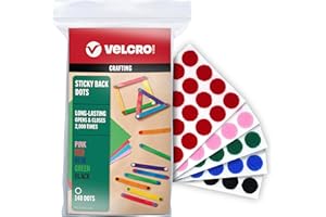 VELCRO Brand Dots with Adhesive | 140 Sets, 5 Colors | Red, Blue, Pink, Green, Black | Teacher Must Haves for Classroom | Perfect for Arts and Crafts, Office Organization | 5/8" Sticky Back Circles