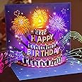 INPHER Birthday Cards Fireworks Pop Up Cake Light and Music Happy Birthday Gifts Decorations for Women, Men, Mom, Grandma