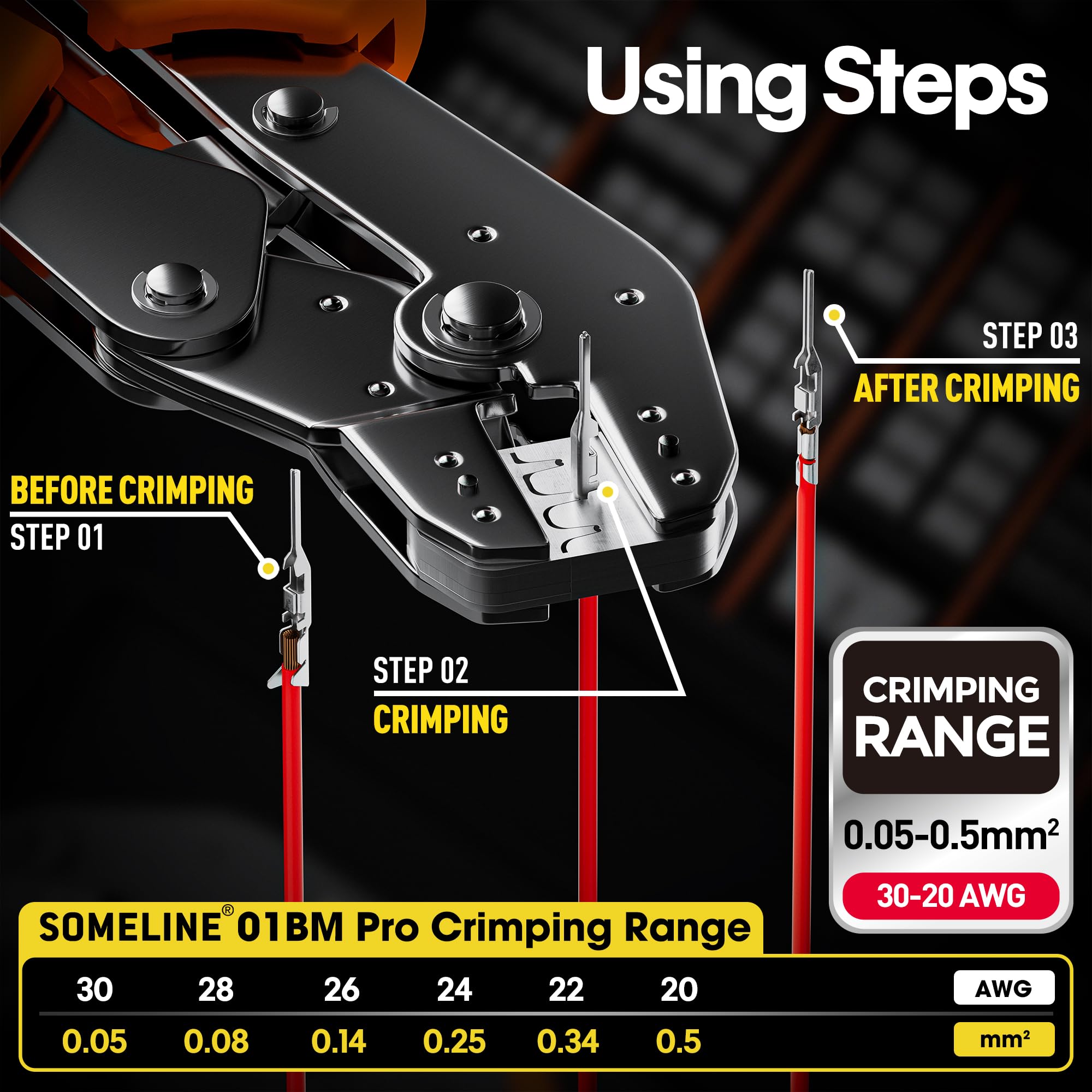 krimptang set - JST-SM 2,5 mm krimppinnen connector assortiment kit, er zijn 14