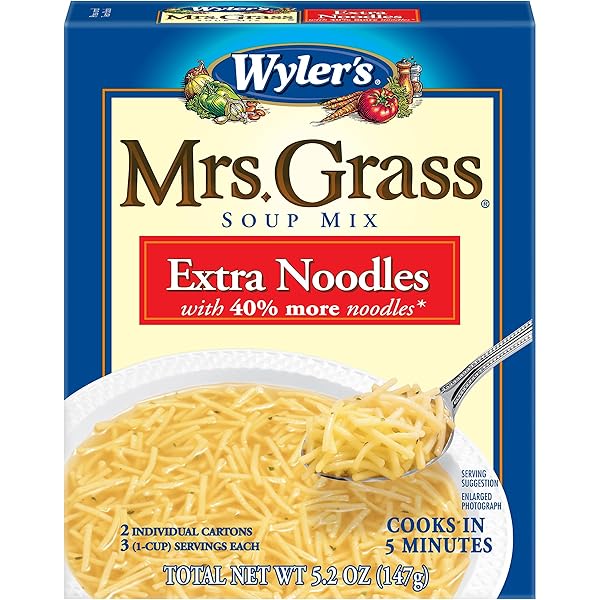 WYLER’S MRS. GRASS EXTRA NOODLES SOUP MIX, 5.2 OZ BOX