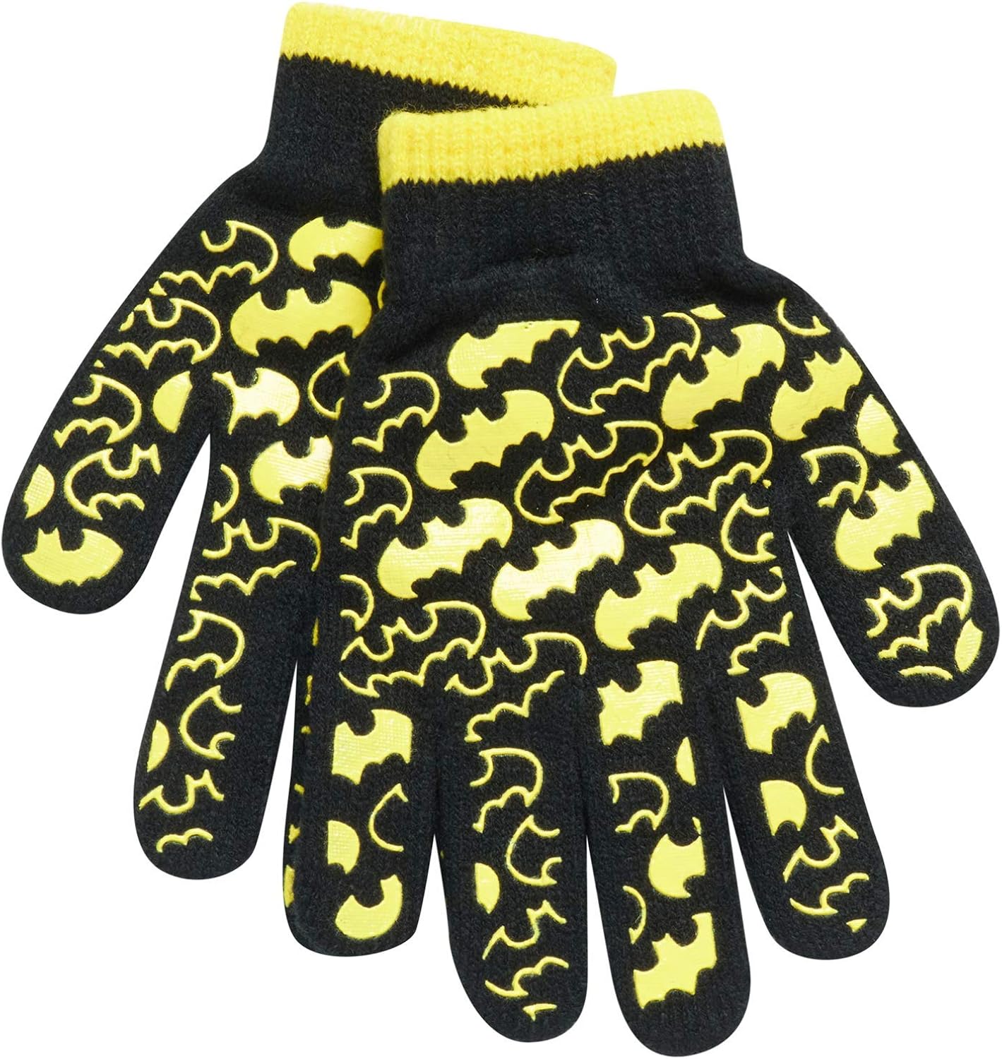 DC Comics Boys Batman Winter Hat and 2 Pack Gloves or Mittens Set (Toddler/Little Boys): Clothing