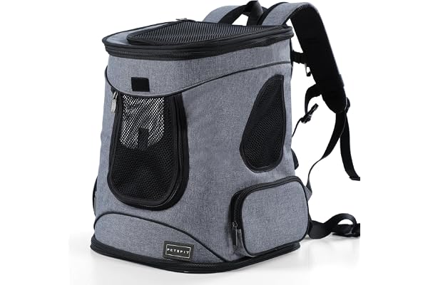 Petsfit Dog Backpack Carrier Easy-Fit Pet Travel Backpack Carrier for Hiking Walking Cycling Suitable for Small Medium Dogs C