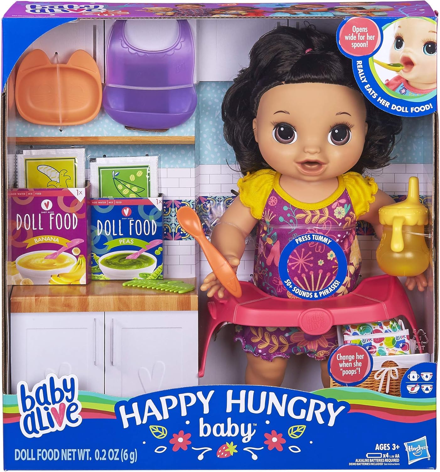 black happy hungry baby alive
