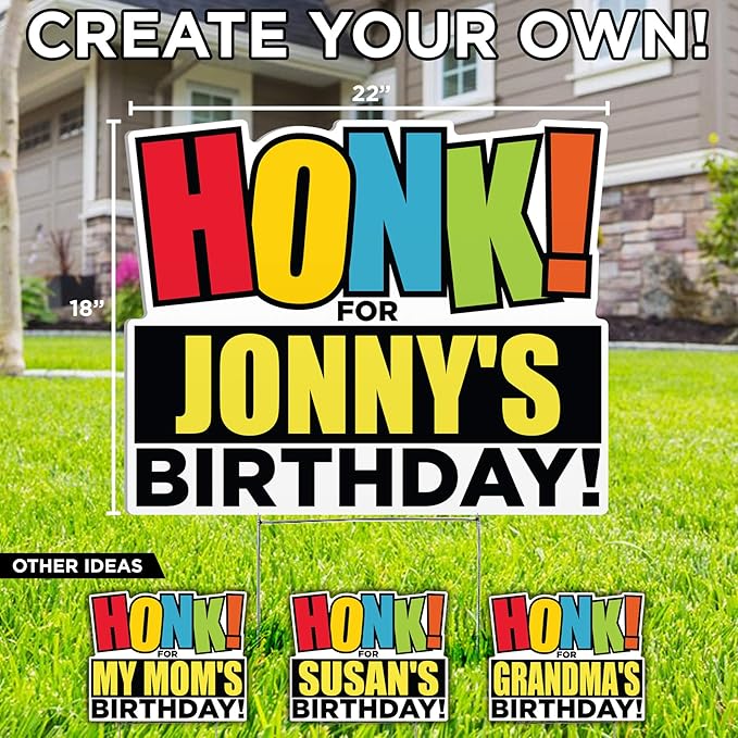 Happy Birthday Lawn Sign HONK Birthday Sign Create