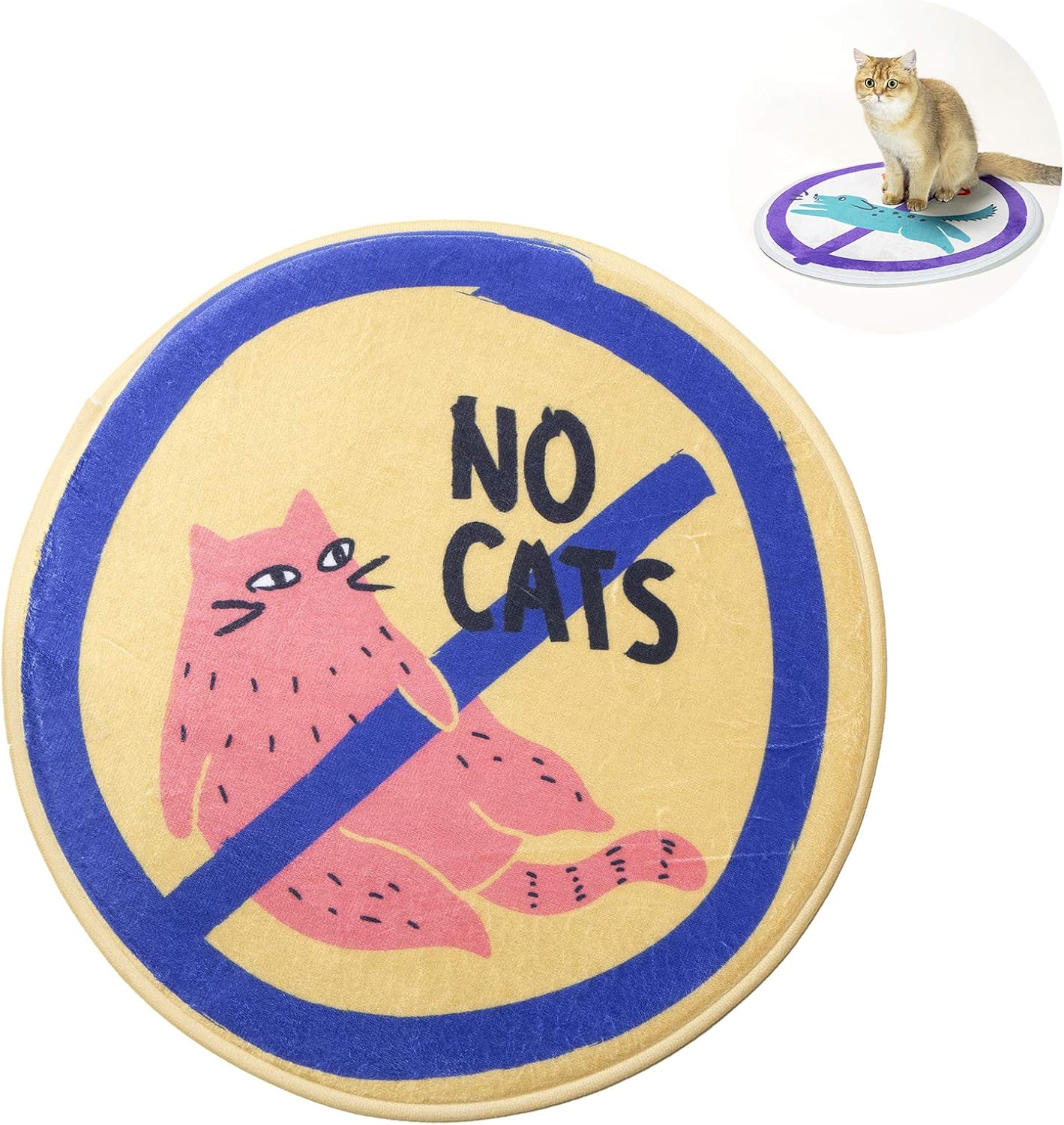 pidan Pet Mats for Floor Cats Dogs Non-Slip Cat Pads for Indoor Cats Mats for Sleeping Round 21in (NO Cats) : Pet Supplies