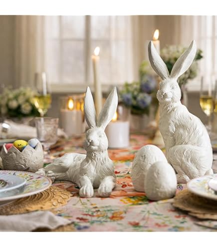 Amazon.com: Creative Co-op EC0147 Whitewashed Polyresin Bunny