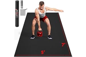 GymCope Extra Large Exercise Mat, 10'x6'/9'x6'/8'x6'/7'x5'/6'x4'(8mm) Thick Workout Mat for Home Gym & Garage Flooring, Shoe-Friendly, High-Density, MMA, HIIT, Weight Lifting, Cardio&Strength