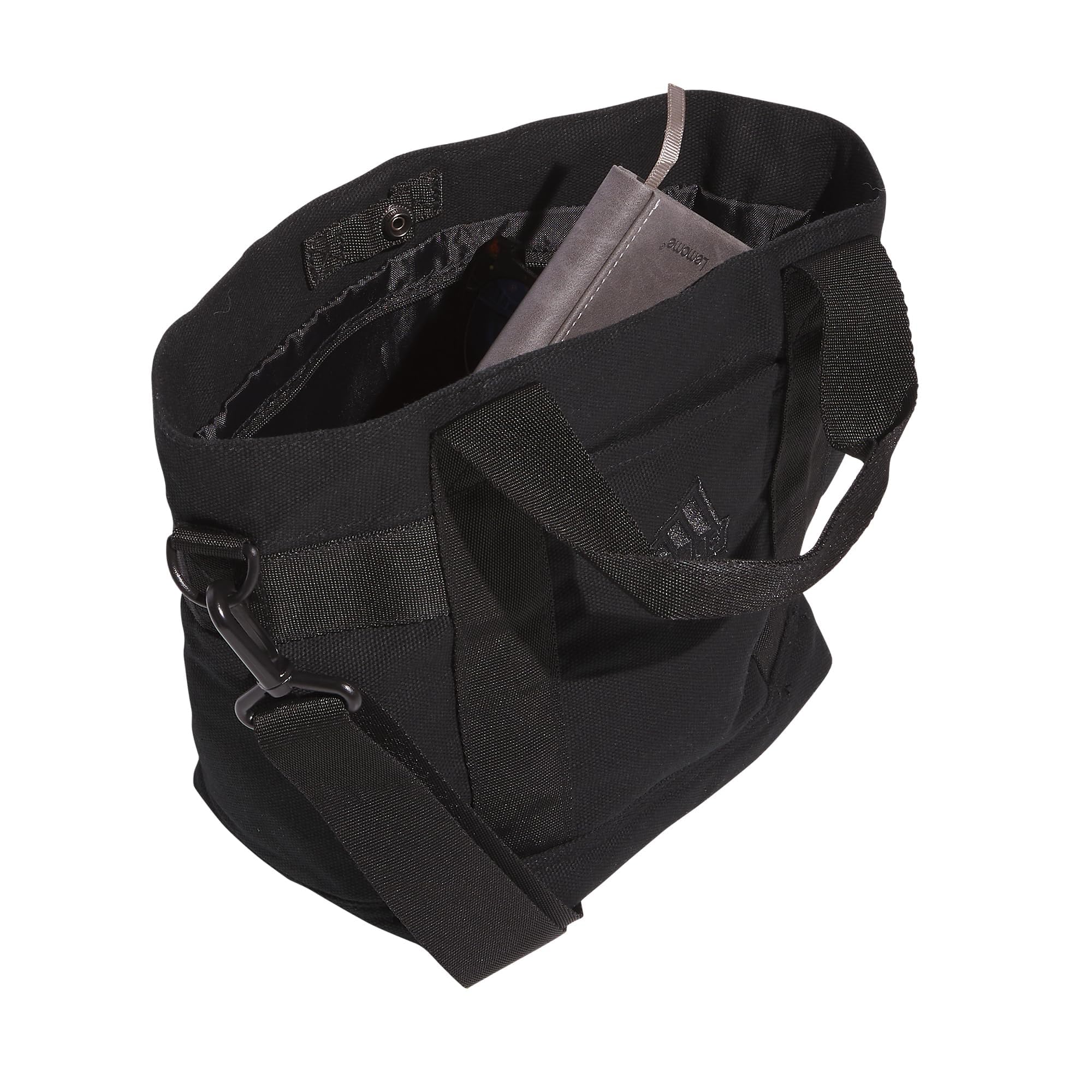 adidas Mini Tote (5L) Small Compact Durable Travel Crossbody Carry Bag, Canvas/Black, One Size