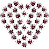 Godonswal140Pcs Sew on Flower Claw Rhinestones 0.47 Inch - Sparkling Crystal Glass Gems for Bedazzling Clothing, Shoes, Bags, Wedding Dresses, Hats & DIY Craft Embellishments (Burgundy)