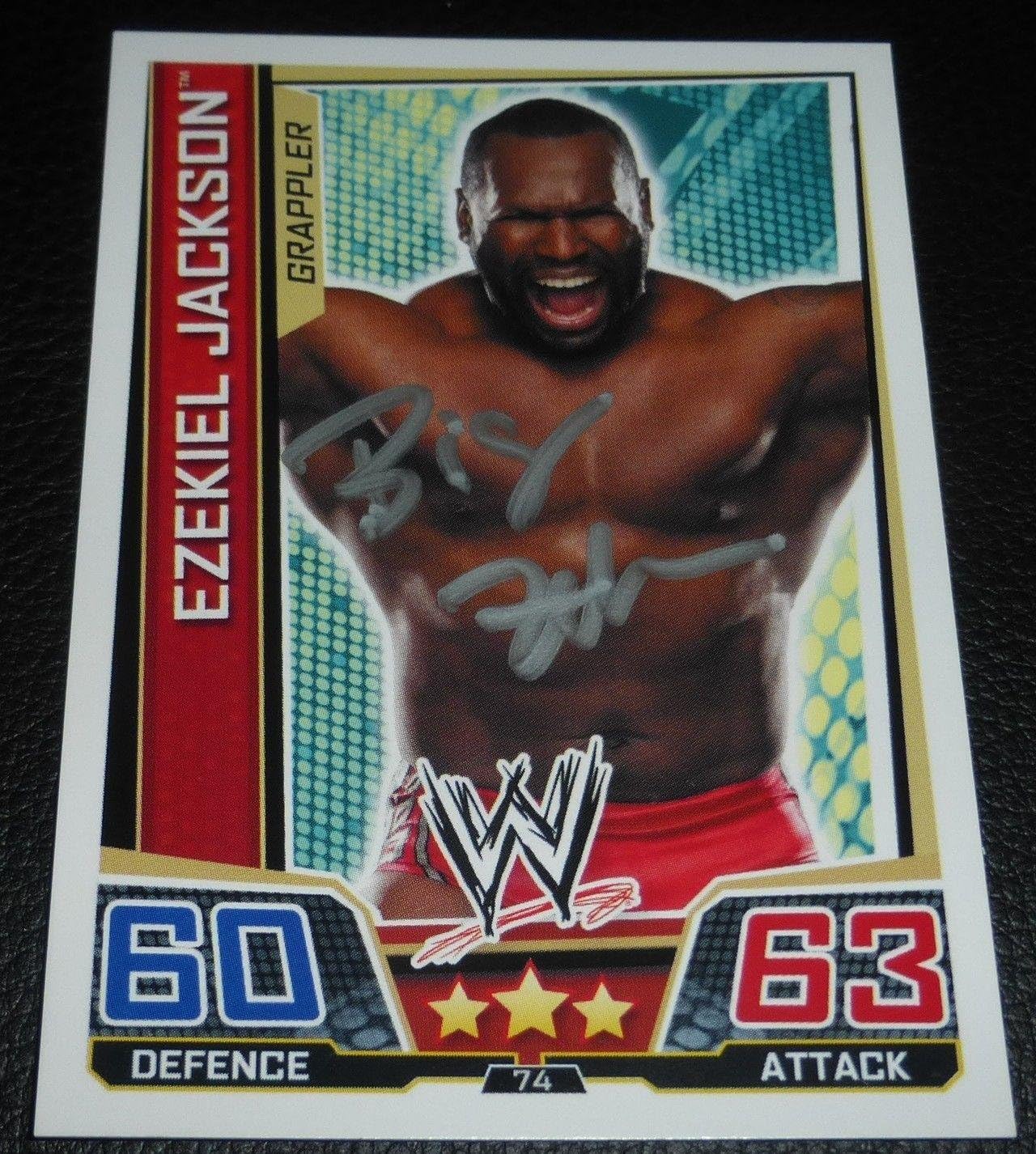 Ezekiel Jackson Signed Rare 2013 Topps Europe Slam Attax Wwe Card 74 Autograph Autographed Wrestling Cards At Amazon S Sports Collectibles Store