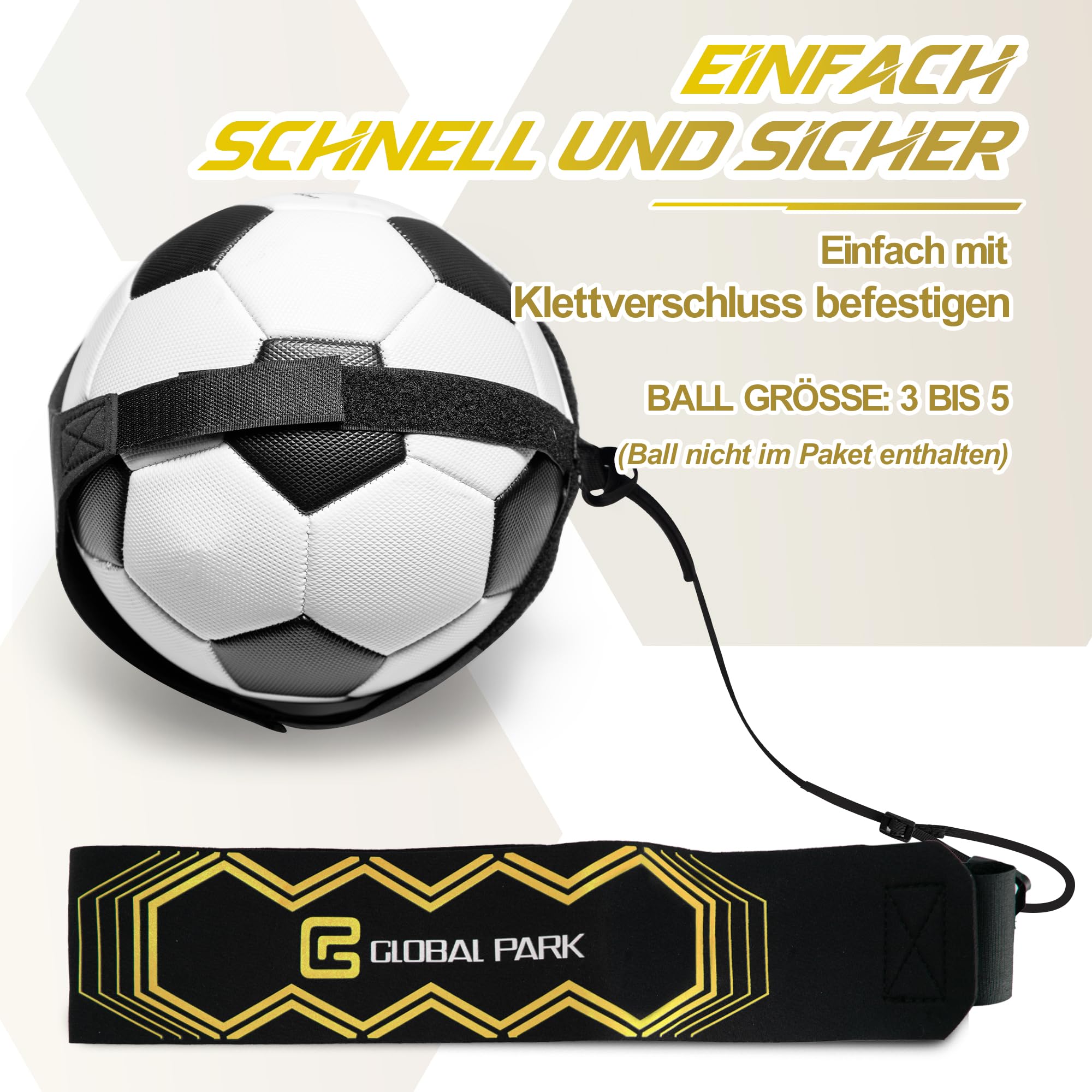 Fußball/Volleyball/Rugby Kick Throw Trainer Solo Praxis Training Aid Control Fähigkeiten Verstellbar (schwarz) 4