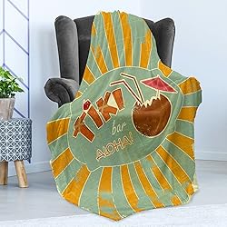 Ambesonne Tiki Bar Soft Flannel Fleece Throw