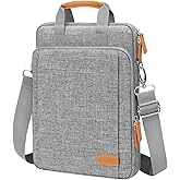 MOSISO 360 Protective Laptop Bag, 15.6 inch Vertical Computer Bag Compatible with MacBook Pro 16 inch, HP, Dell, Lenovo, Asus Notebook with Shoulder Strap & Front Raised & Vertical Pockets, Gray