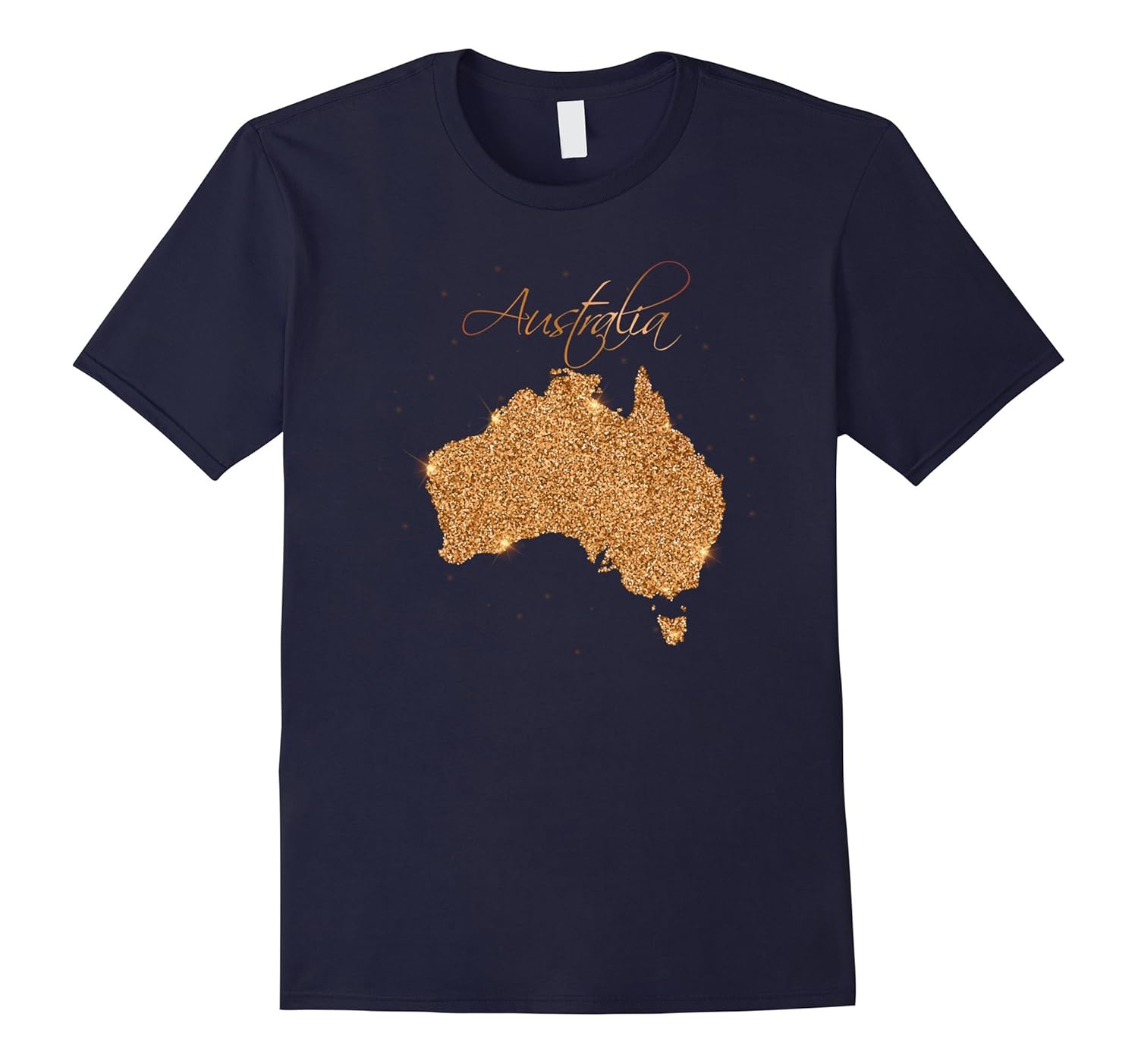 Golden Australia Map Flag Funny T-shirts for Australian Gift-ANZ