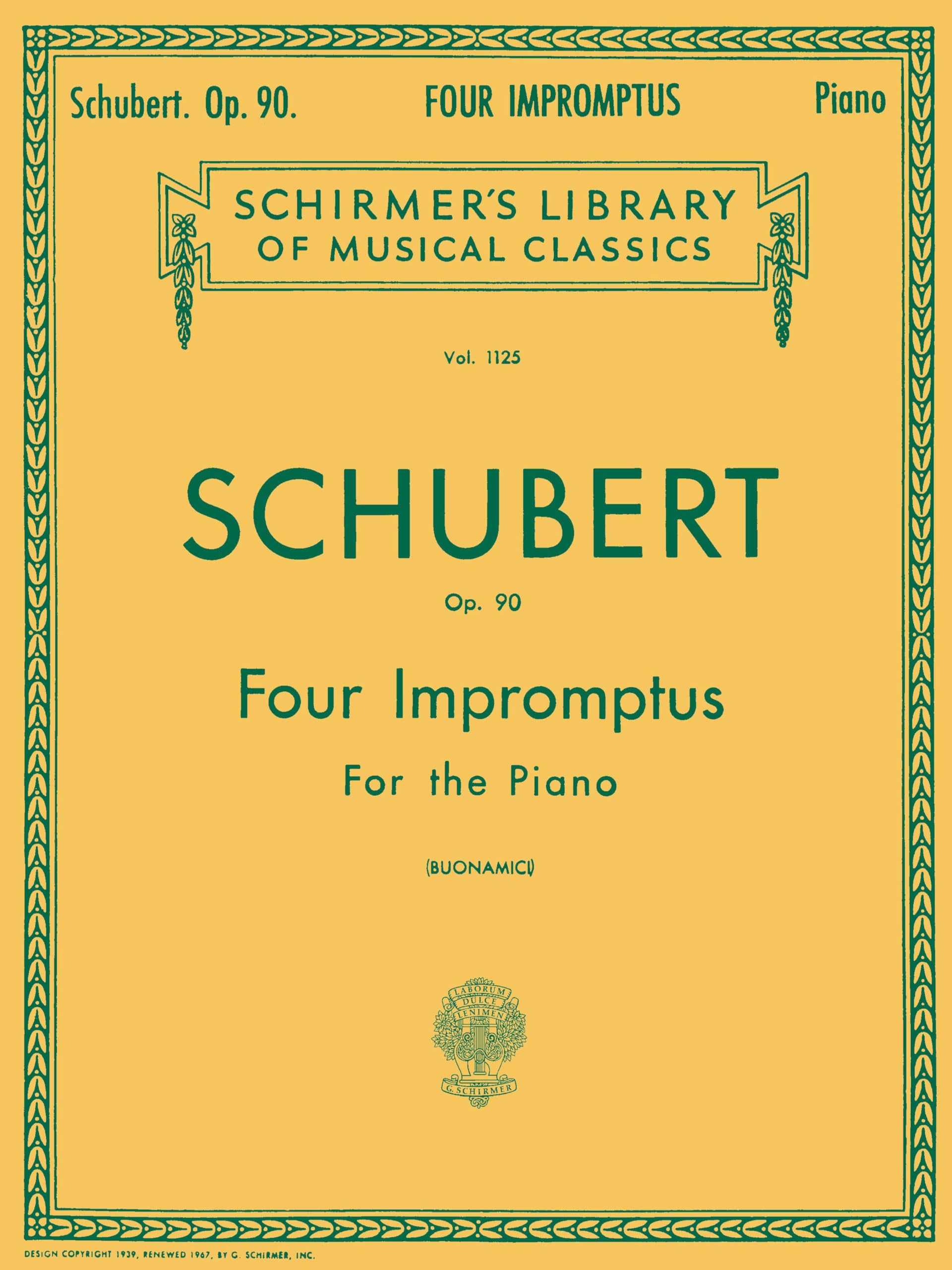 4 Impromptus, Op. 90: Piano Solo: Schirmer Library of Classics Volume 1125 Piano Solo (Schirmer's Library of Musical Classics)