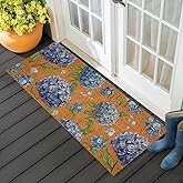 Evergreen Nature Coir Doormat, 2'x5' Large Front Door Mat for Spring Decoration, Outdoor Indoor Entrance Rug, Non-Slip Welcom