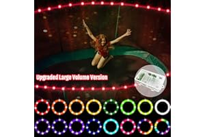 WAYBELIVE 【Upgraded Large Volume&Longer Version】 LED Trampoline Lights，Remote Control Trampoline Rim LED Light for 14Ft Trampoline, C Battery Box, 16 Color Change, Waterproof, Bright to Play at Night Outdoors