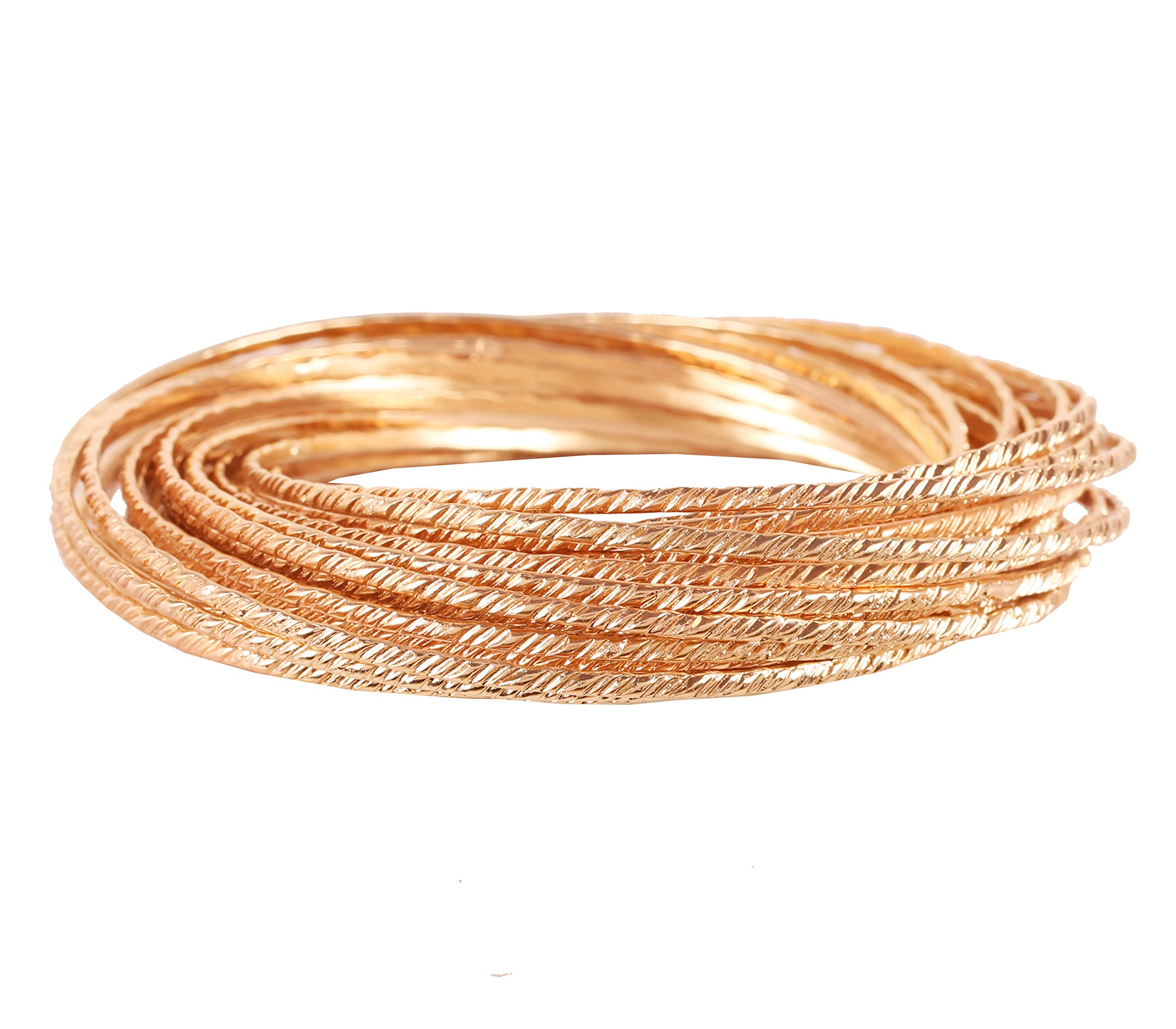 Touchstone New Indian Bollywood Engraved Handcrafted Exotic Look Designer Jewelry Bracelets Bangle Set of 25 in Gold Tone for Women.