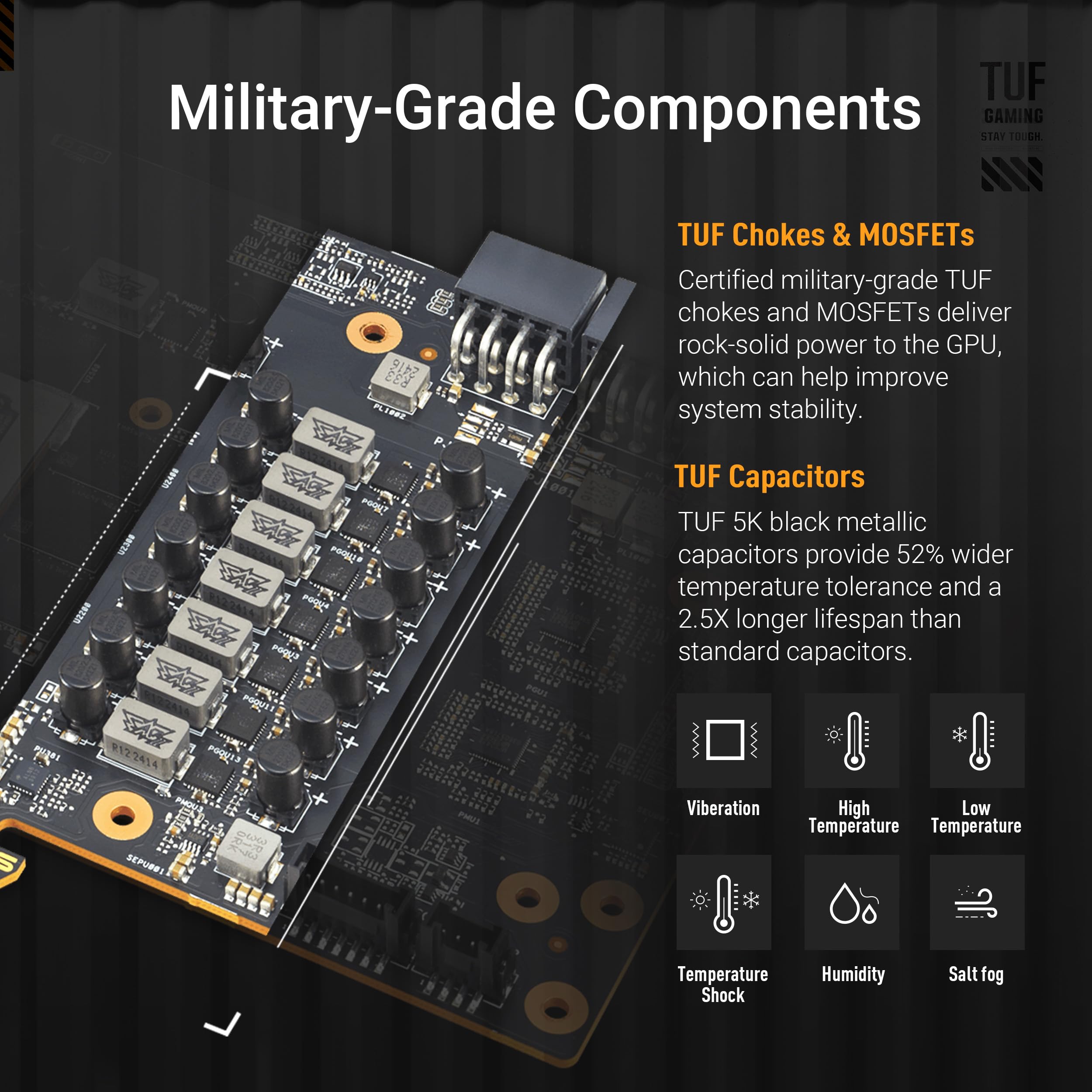 ASUS TUF Gaming Radeon RX 9070 XT OC Edition 16GB GDDR6 Grafikkarte (AMD Radeon Radeon RX9070XT, PCIe 5.0, 1x HDMI 2.1b, 3X DisplayPort 2.1a, 3.125-Slot-Design) 2