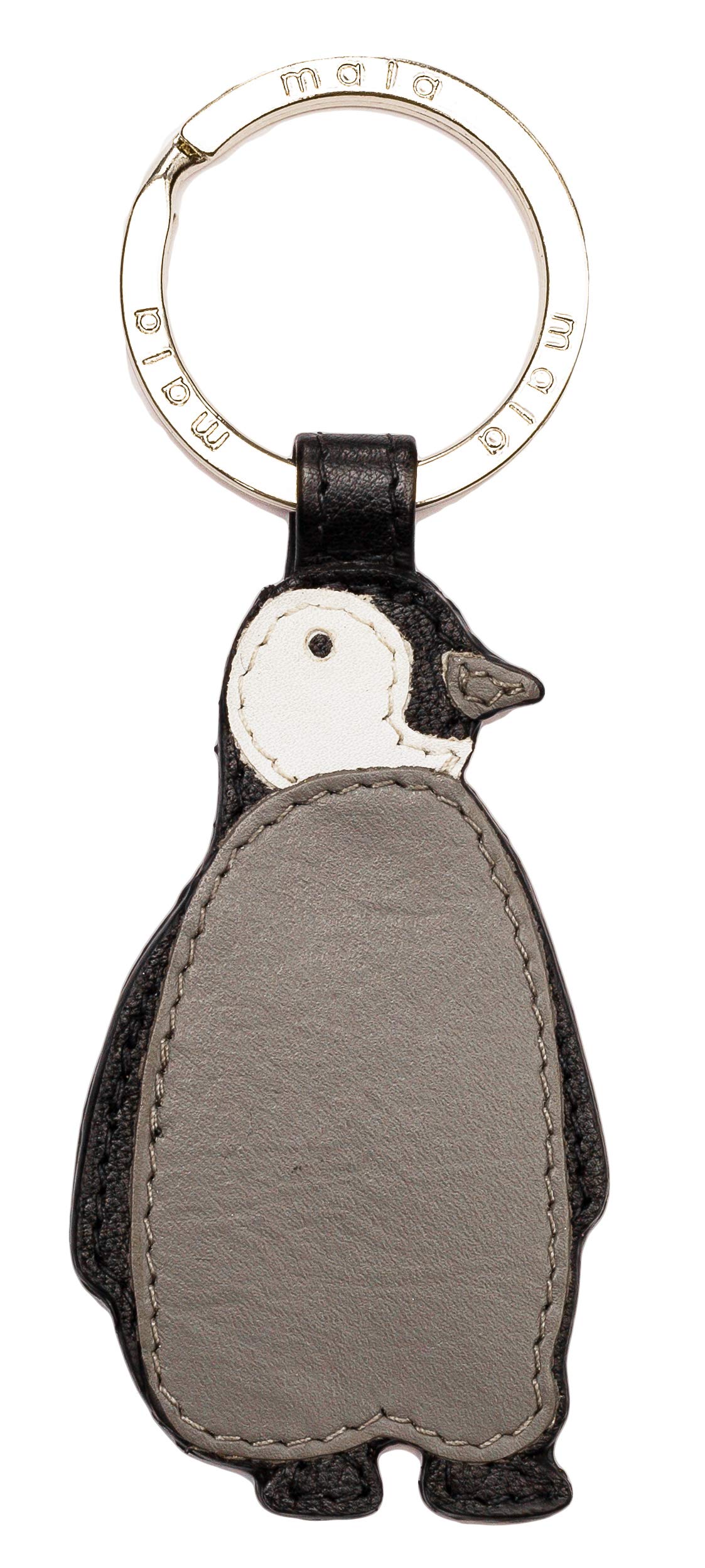 Ollie Penguin Leather Keyring – Genuine Leather, Appliqué Penguin Design, Strong Key Fitting, Perfect for Bags and Keys (8 x 4 cm)