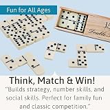 Jaques of London Double 6 Dominoes Set Wooden Box Children Adults Traditional view 4