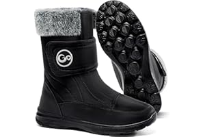 Almusen Snow Boots for Womens Winter Shoes: Warm Fur Lining Mid Calf Boots Women Anti Slip Waterproof Hook Loop Comfortable Outdoor Boot