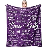 Peliny Chrid Boss Lady Gifts for Women Blankets Throw 60"X50",Boss Christmas Birthday Gifts, Bosses Day Gifts for Women