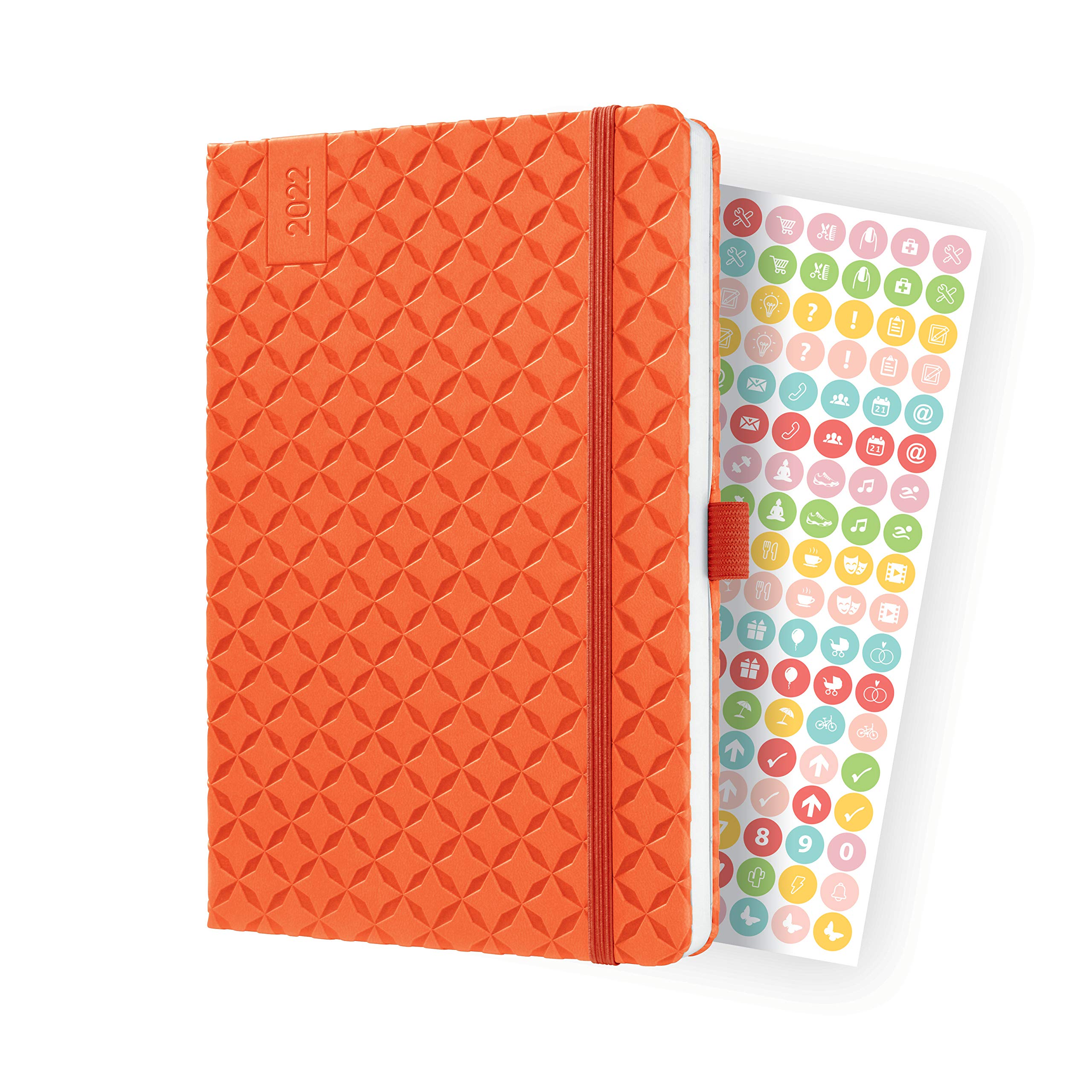 Sigel,ca. A5 J2119 Jolie Weekly diary 2022, 13,5 x 20,3 cm, hardcover, 174 pages, orange