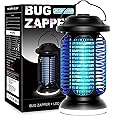 Bug Zapper Outdoor Indoor, Electric Fly Zapper Waterproof with 2W LED Light, 18W Power & 4000V High-Voltage, Coverage Area of