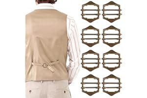 ARTIBETTER 10pcs Adjustable Metal Vest Buckles Clothes Closures with Antique Brass Finish for Suit Waistcoat