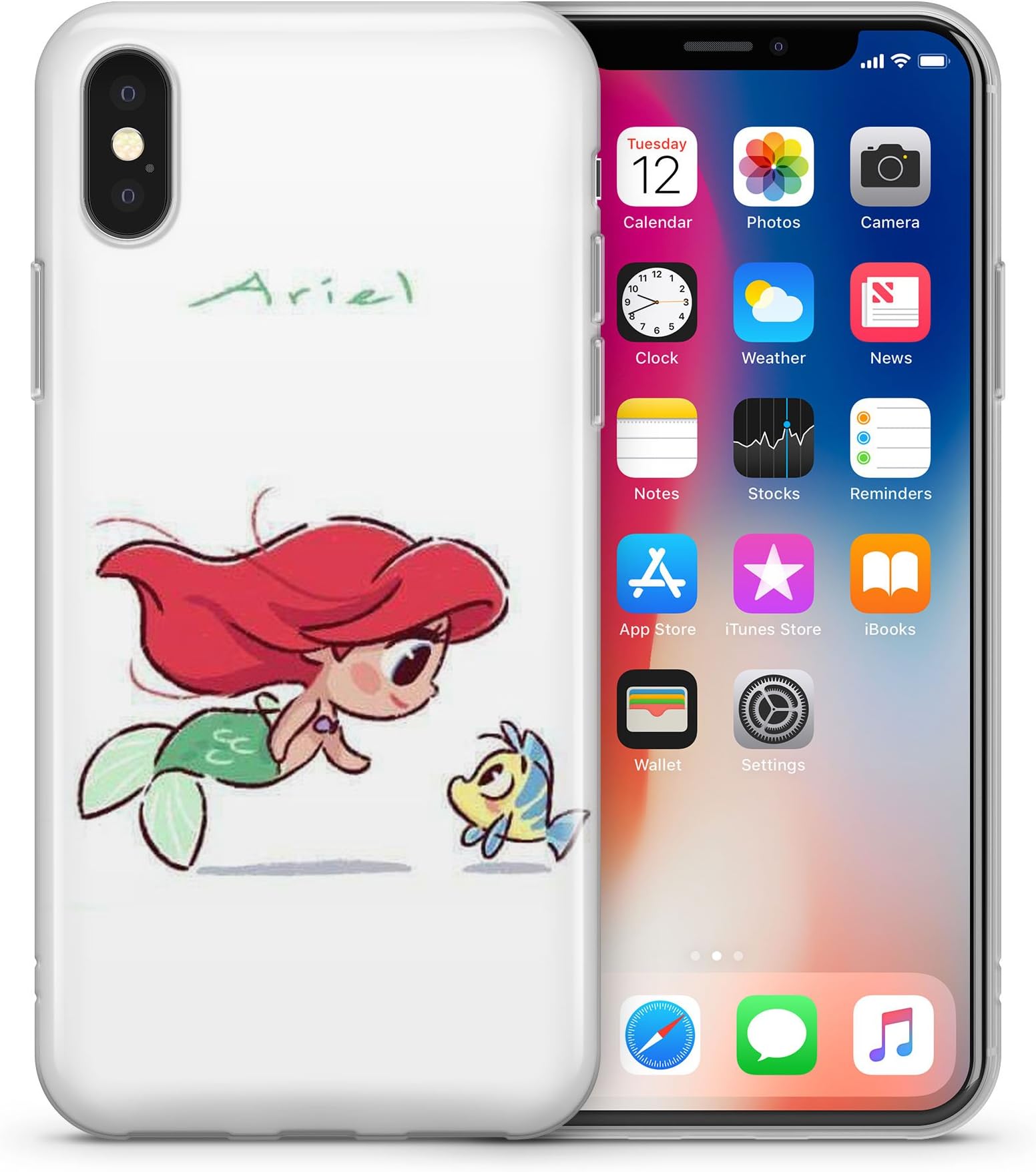 Disney's Beauty and The Beast, Little Mermaid, Alice in Wonderland Apple iPhone XR Case (Ariel)