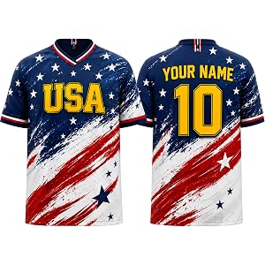 Custom USA Soccer Jersey 2026, Personalized Name & Number Soccer Shirt for Men Women Kids, USA Soccer Fan Jersey