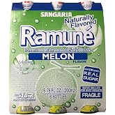 Sangaria Ramune Premium Carbonated Soft Drink 6.76 fl oz per Bottle (Melon, 6 Bottle)