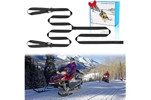 Botepon Snowmobile Tow Strap with Hook, 19ft Tow Rope, Quick Hook Up for Sled, Skidoo, ATV, Emergency Kit Accessory