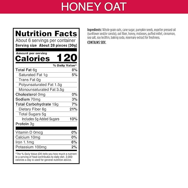BEAR NAKED CRUNCHY GRANOLA BITES, BREAKFAST SNACKS, HONEY OAT, 6.2OZ BAG (1 BAG)
