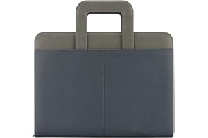 NuVision Zipper Portfolio 3 Ring Padfolio Binder Travel Briefcase with Handle, 8 ½ x 11” Writing Pad, PU Leather Folder,Profe