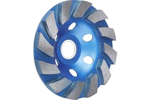 SUNJOYCO 4" Concrete Grinding Wheel, 12-Segment Heavy Duty Turbo Row Diamond Cup Grinding Wheel Angle Grinder Disc for Granite Stone Marble Masonry Concrete