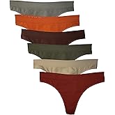 Kalon 6 Pack Women's Nylon Spandex Thong Underwear