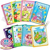 ZMLM 24 Pack Water Coloring Book for Toddlers - Mess Free Water Painting Book,Reusable Magic Paint with Water Doodle Books Party Favors for Kids Ages 3-5 Drawing Toys Gift for Girl Boy (Classic)
