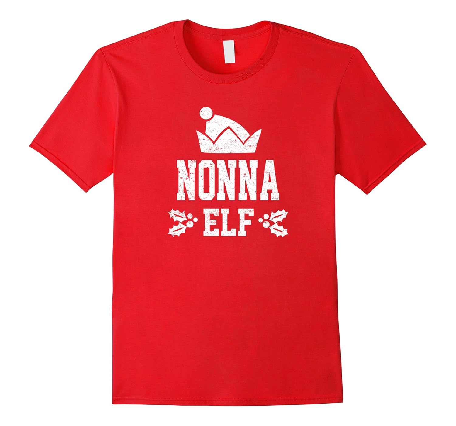 Nonna Elf Pajama Christmas Holiday Season Funny Tshirt-Rose