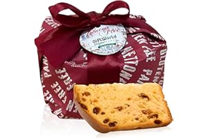 SHOP GIFT WORLD Gluten Free Rich and Buttery Panettone Cake Gift Box - Imported From Italy - Traditional Christmas Cake - No Artificial Colors or Flavors - 1.1 Lb