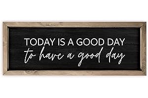 MRC WOOD PRODUCTS Today Is A Good Day To Have A Good Day Framed Black Wood Rustic Style Wall Décor Sign 6x18