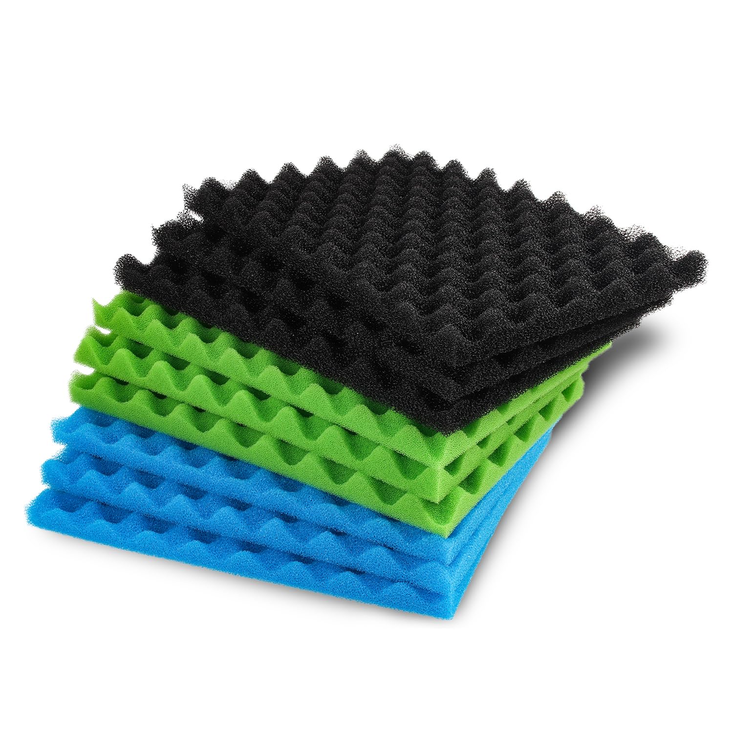 LTWHOME 17" X 11" Fish Pond Foam Filter Sponge Set 430mm X 280mm Media Fit for All Pond Solutions (Pack of 3 Sets)