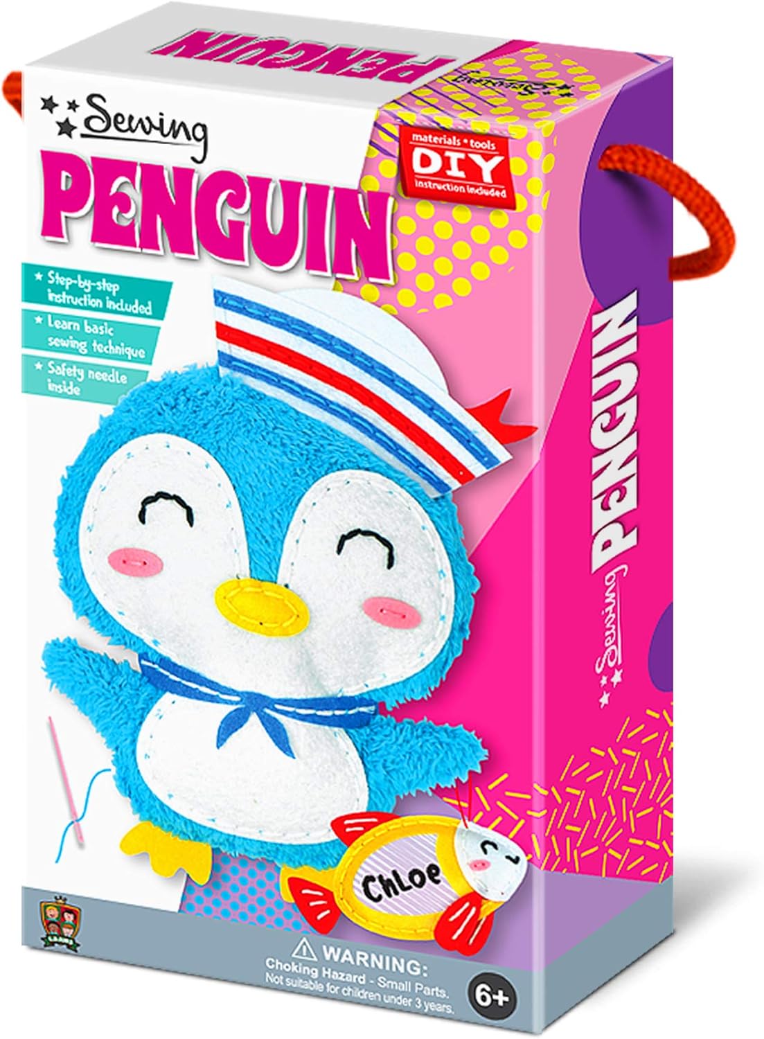 C.S. Kids Magic World DIY Personalised Sewing Kit - Penguin, Muliti-Colour, 25 cm
