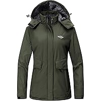 Wantdo Women's Waterproof Ski Jacket Warm Winter Coat Windproof Snow Coats Warm Fleece Raincoat