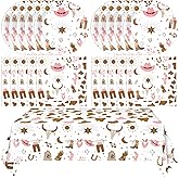 41Pcs Western Cowgirl Birthday Party Decorations Pink Cowgirl Party Supplies Retro Cowgirl Paper Plates Napkins Tablecloth|First Rodeo Wild West Cowgirl Birthday Baby Shower Bachelorette Party Decor